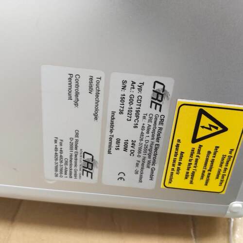 CDT190PC16 CRE工业触摸屏显示器 24V DC供电 工业级防护议价维修