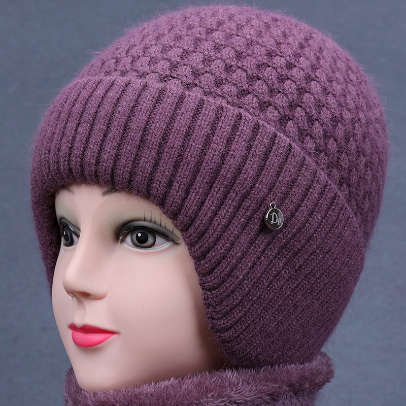 针织毛线帽加绒保暖护耳帽女冬季