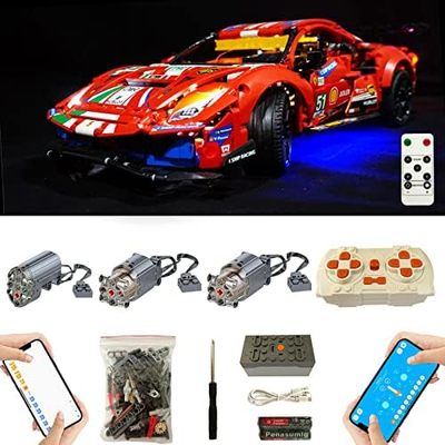 MYMG for Lego Technic Ferrari 488 GTE 42125 Super Motor and