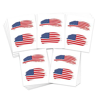 American Face Flags Temporary Tattoos | Pack of 20 Double Ta