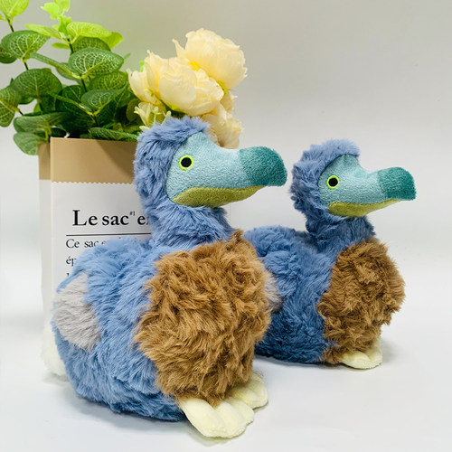 现货跨境新品仿真鸟类dodo plush蓝色大鸟毛绒玩具公仔玩偶渡渡鸟