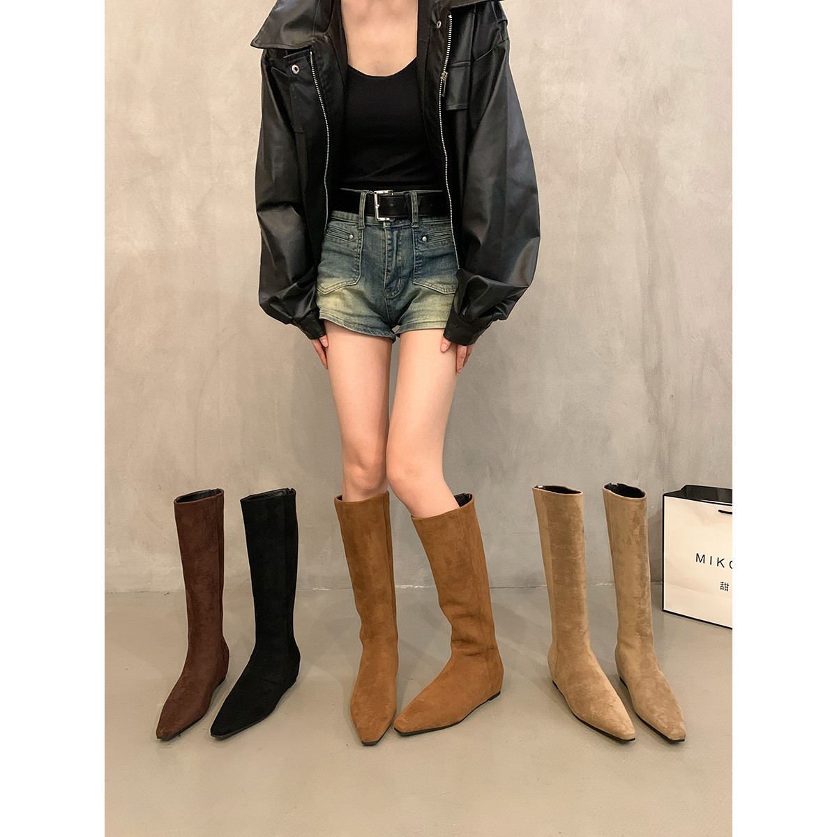 2025年新款秋冬季长筒骑士靴