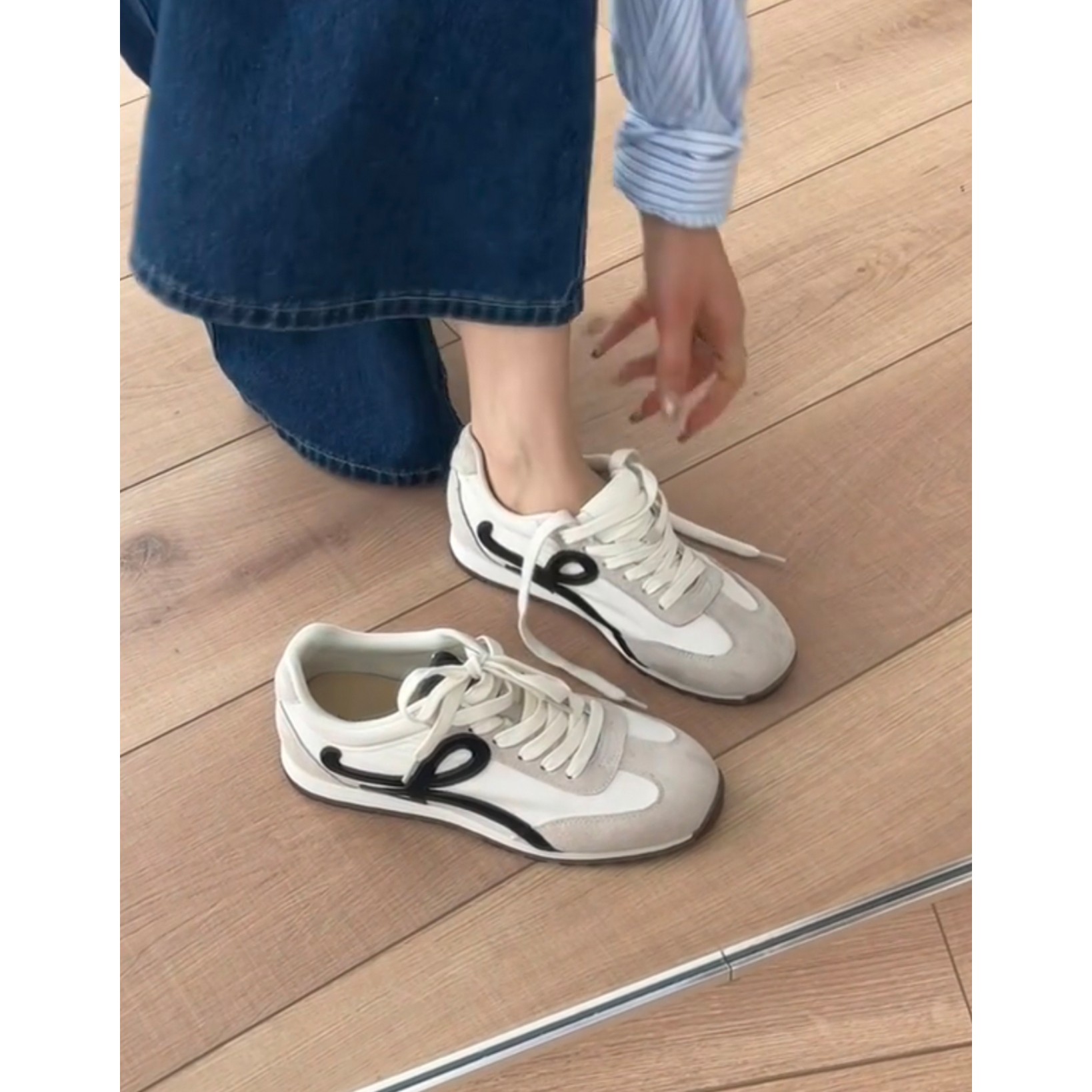 厚底复古休闲运动鞋德训鞋女