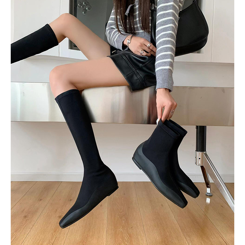 显瘦长筒靴包腿弹力瘦瘦靴