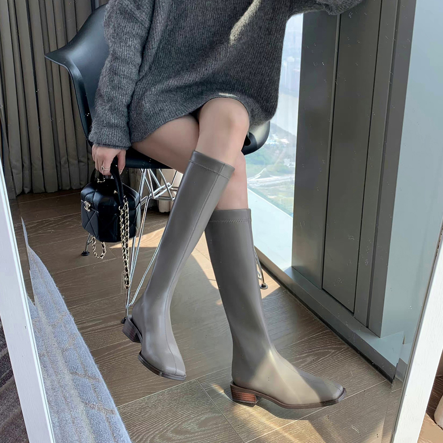 骑士靴高筒靴小个子长筒靴瘦瘦靴