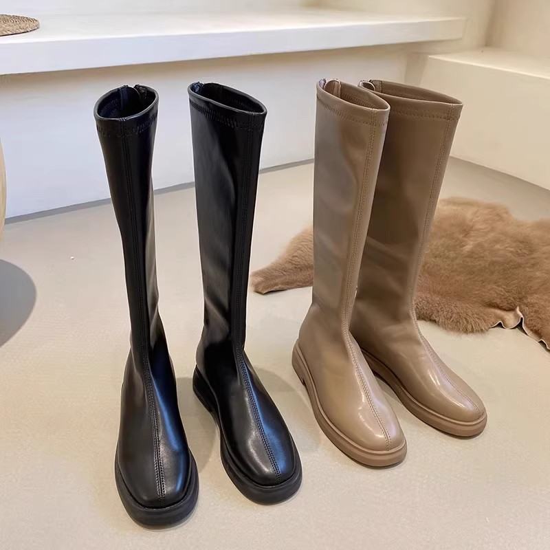 高筒骑士靴长靴子女瘦瘦马丁靴