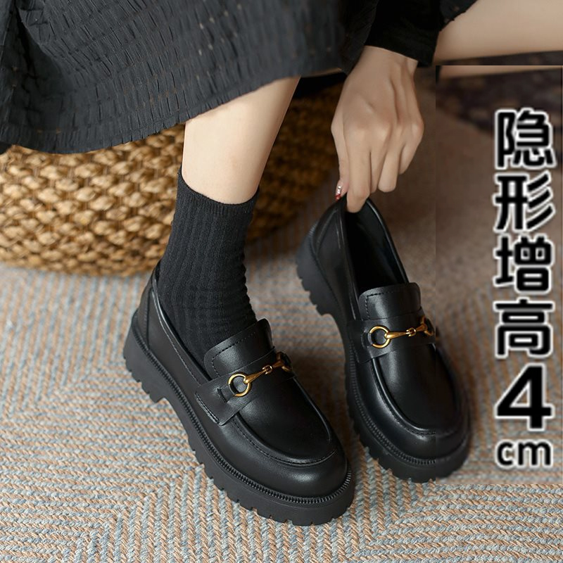 增高乐福鞋一脚蹬百搭单鞋