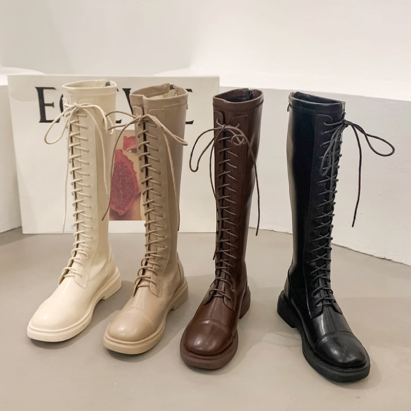 高筒靴子马丁女厚底20秋冬新