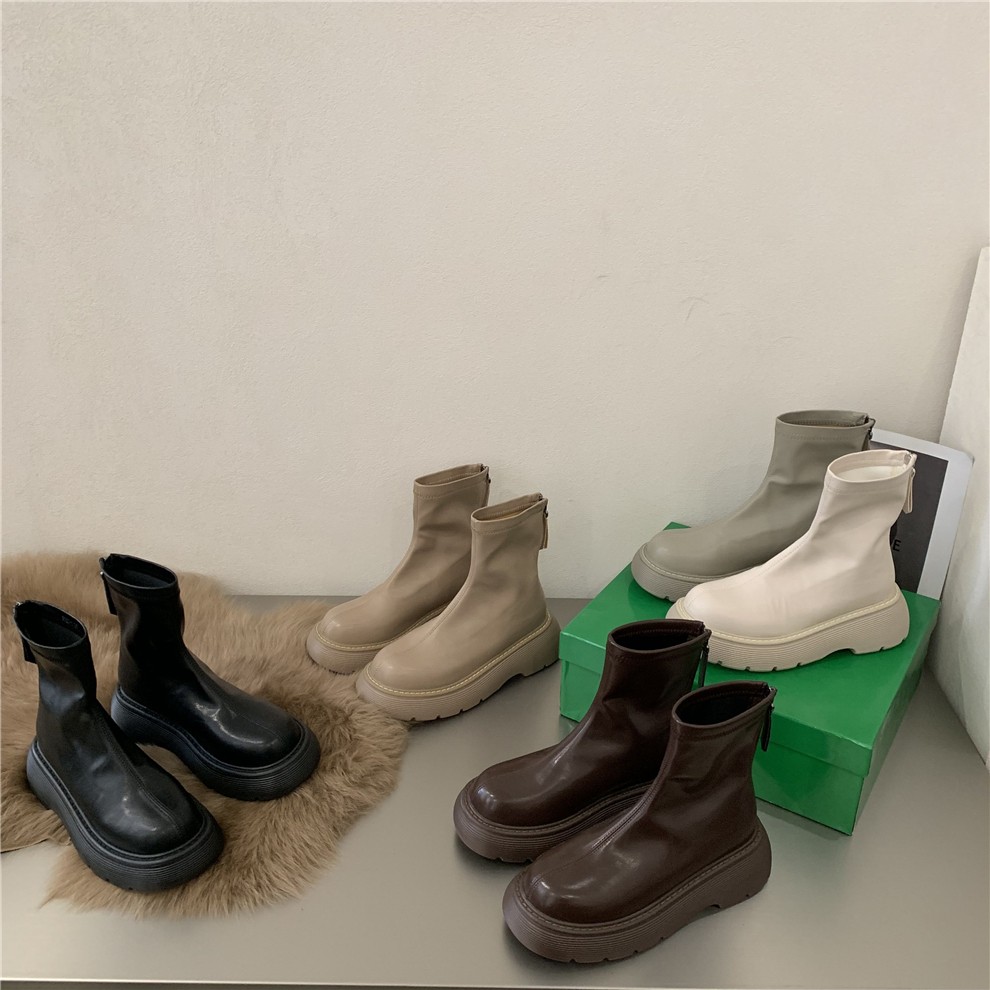 长靴小个子厚底加绒短靴女