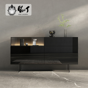 意式轻奢六斗柜实木玄关抽屉柜现代客厅靠墙悬浮餐柜卧室收纳柜