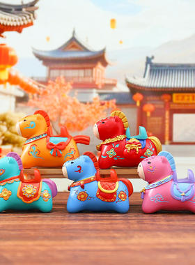 创意招財桌面马上有钱手机支架网红热卖生肖马摆件装饰摆件驰猫