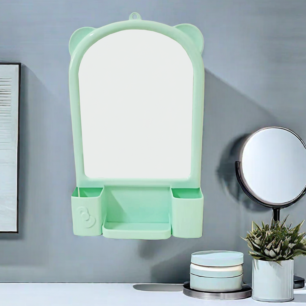 塑料壁挂卡通镜装饰镜家用浴室镜化妆镜玄关半圆镜穿衣镜挂镜镜子