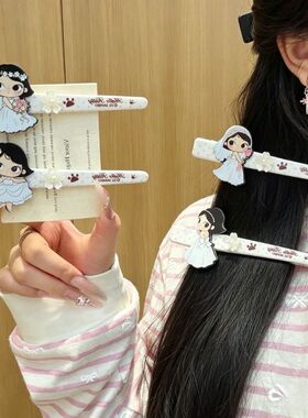 韩系甜美新娘珍珠花鸭嘴夹