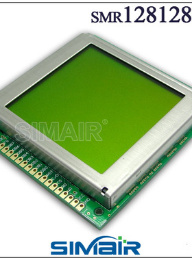 LCD128128液晶屏模组 6963控制器 128128D显示屏 5V 黄绿屏128128