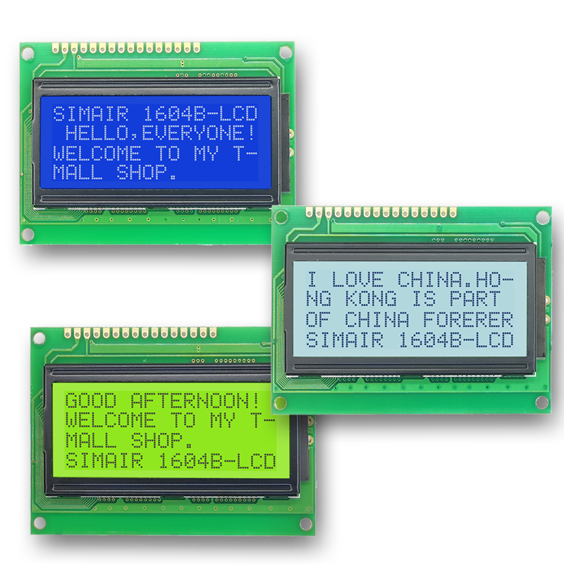 Lcd1604液晶屏 工业屏1604 高清 5v3.3v 点阵屏1604B 黄蓝屏1604