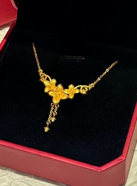 丁香花朵吊坠流苏锁骨链结婚项链