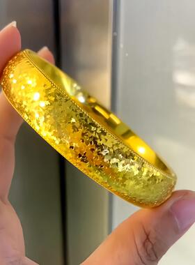 精致爆闪亮片碎碎冰金轮胎手镯