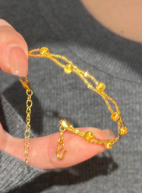 银河爆闪小众手镯超黄金色手饰