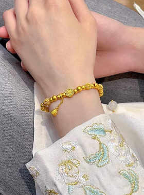 古法传承黄金色手炼手串转运珠珠