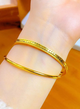 金店同款黄金龙鳞双环手镯手环