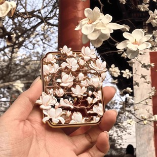 北京文创万寿寺银杏叶流沙磁吸冰箱贴旅游纪念送礼万寿寺冰箱贴