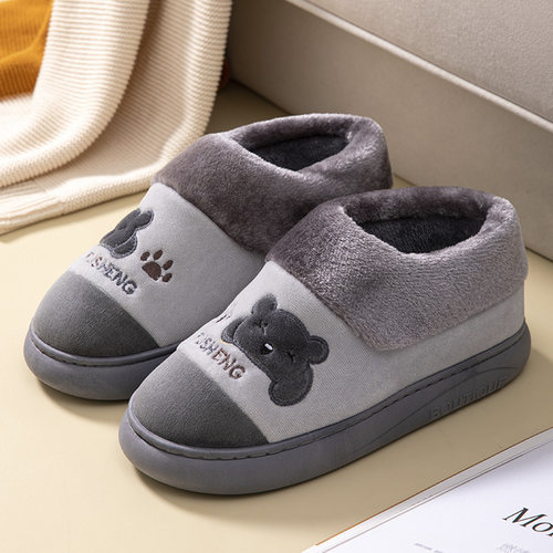 包跟保暖防滑冬季棉拖鞋加厚底