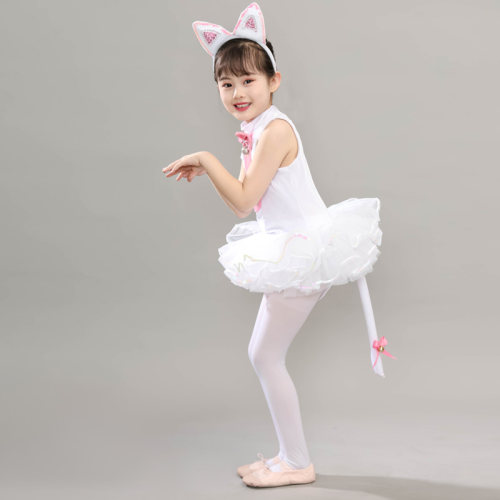 春季氨纶可爱花猫演出服