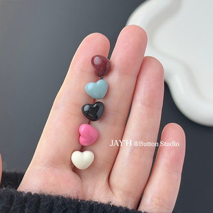 针织开衫 Jay 毛衣衬衫 金属爱心可爱小扣子简约百搭童装 裙子纽扣