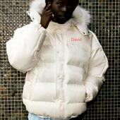 大卫 puffer纯色反光线刺绣抽绳软毛领羽绒服情侣款 Jo经典 week7