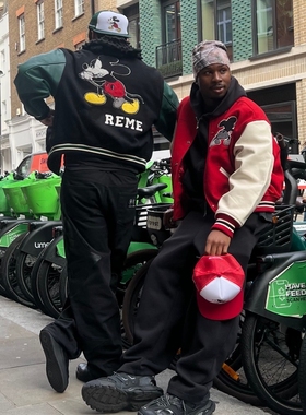 Davidの联名FW25 Varsity Jacket 米奇图案夹克外套男女同款