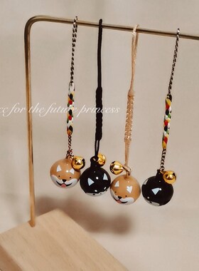 原创小狗钥匙扣哈士奇柴犬铃铛挂件U盘AirPods包包挂件防丢手机绳