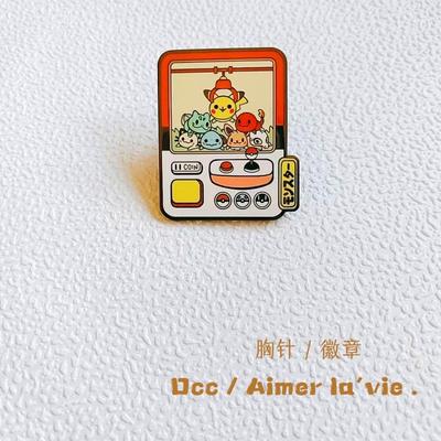 宝可梦娃娃机胸针金属徽章配饰品