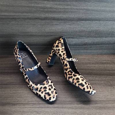 7cm~漆皮黑色高跟鞋女粗跟2025新款真皮法式气质圆头单鞋玛丽珍鞋