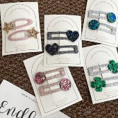 防锈 ins英国同款 儿童边夹亮片碎发夹精致刘海夹过年闪亮发饰bb夹