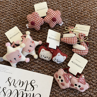 红色系手工刺绣发圈儿童小号头绳女儿发饰精致双马尾头绳幼儿园