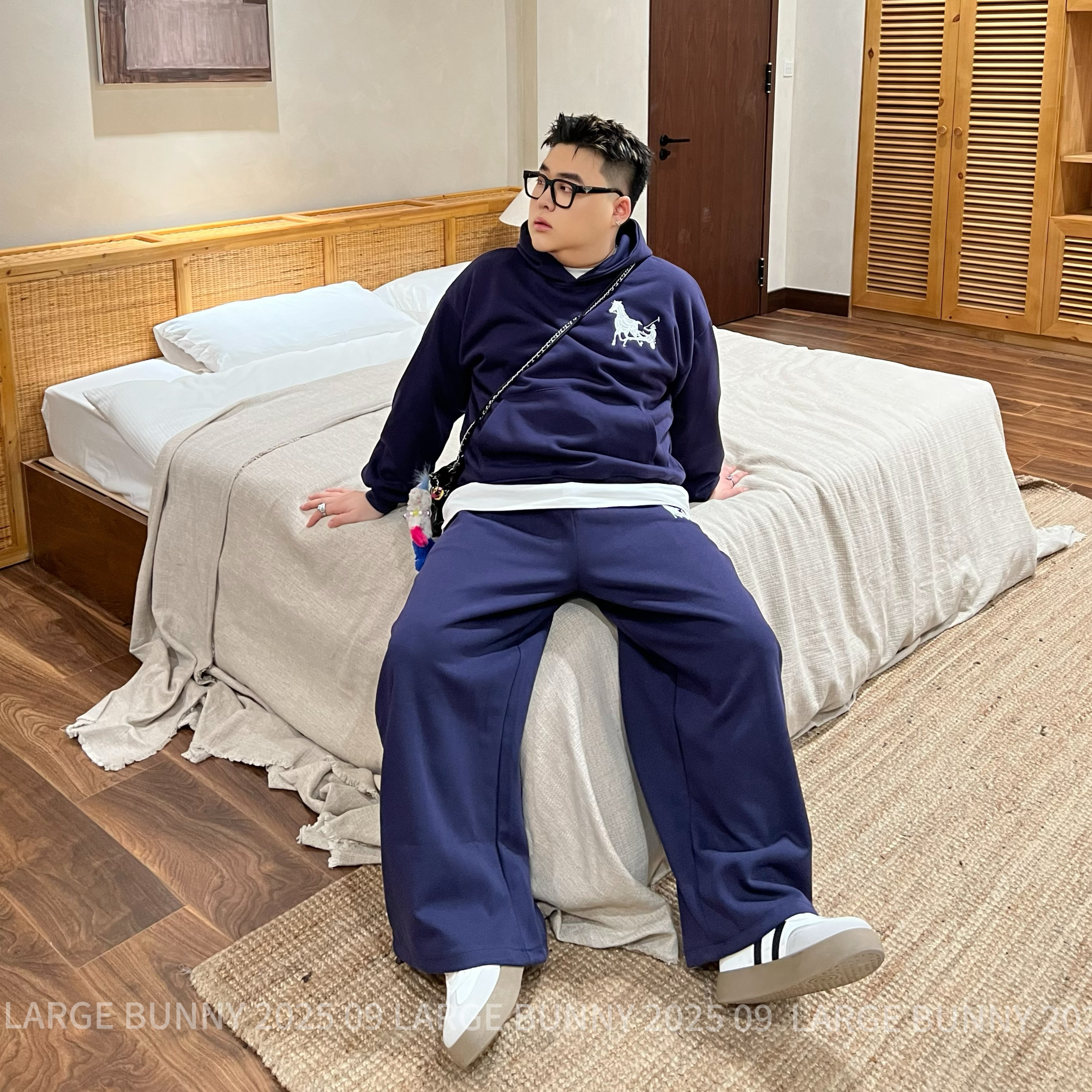 阿胖胖 大码韩系休闲运动套装男女宽松休闲潮流时尚卫衣卫裤