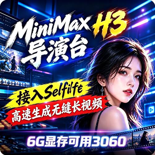 MinimaxH3-ComfyUI整合包短剧漫剧电商海螺工作流本地部署AI视频