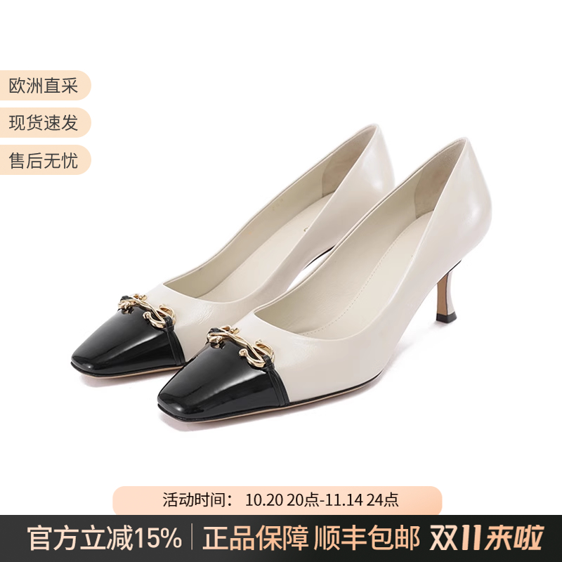 Ferragamo方头浅口高跟鞋单鞋