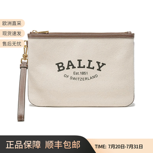 巴利 BALLY女士帆布配皮LOGO图案零钱包手拿包 CERTHE