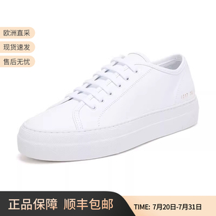 板鞋 COMMON PROJECTS女士厚底牛皮系帶休閑鞋 CP小白鞋 4017