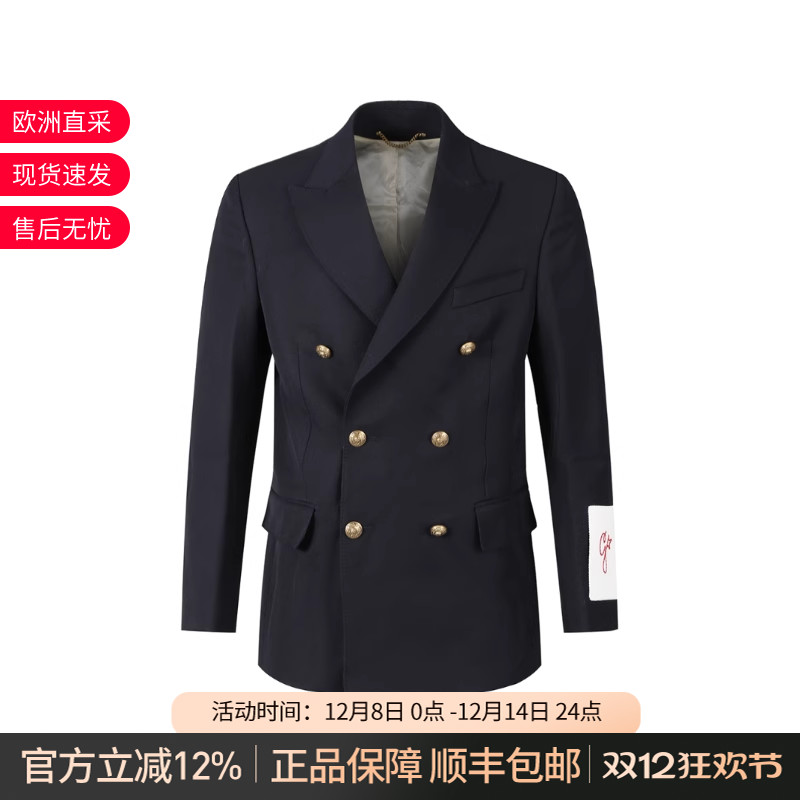 黄金鹅双排扣西服外套学院风