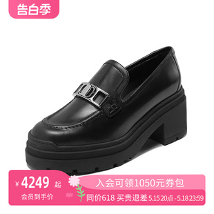 0753950 Ferragamo菲拉格慕女士牛皮厚底增高乐福单鞋 皮鞋