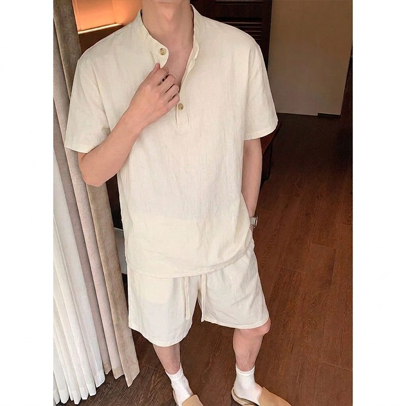 老钱风亚麻透气大码太极套装图片