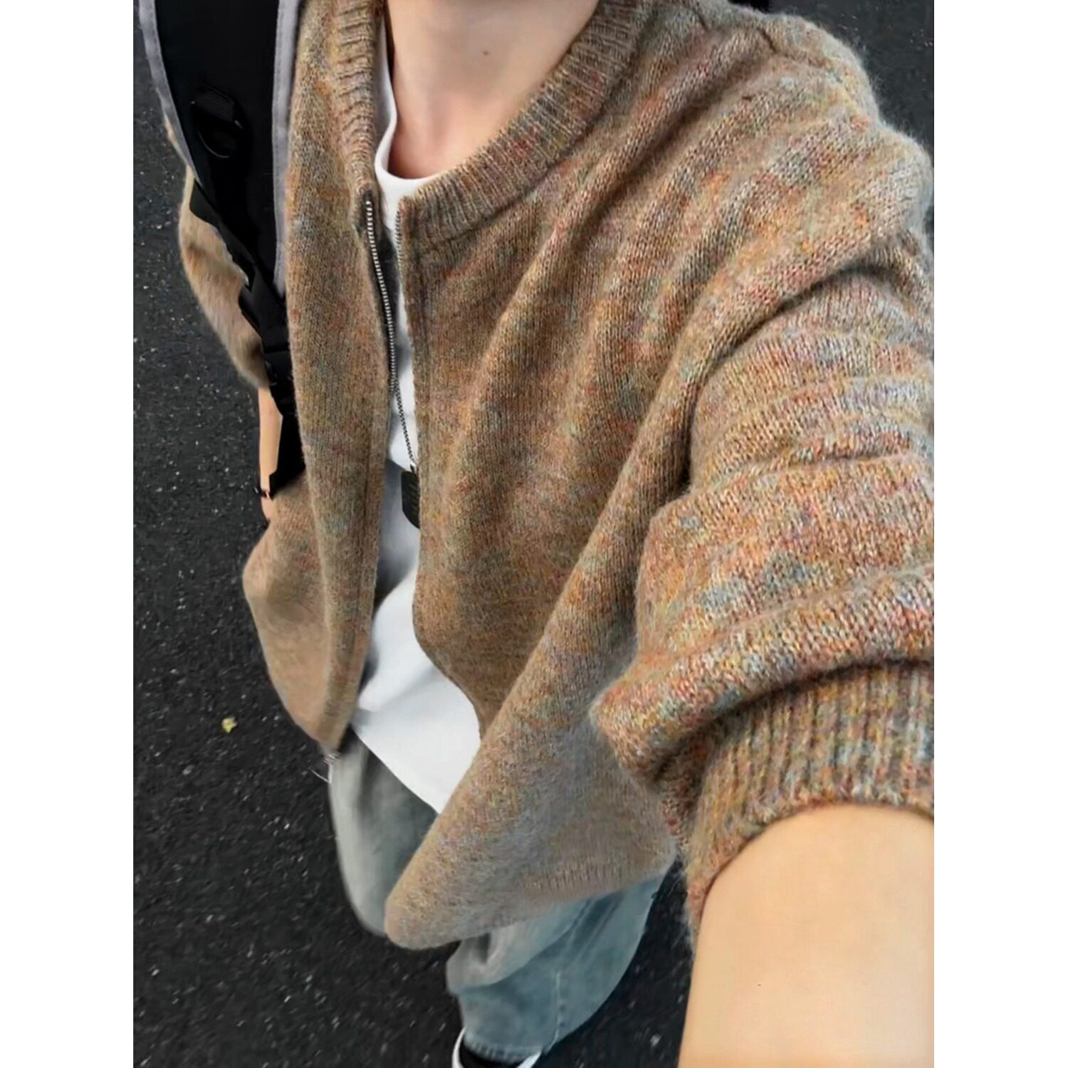 美拉德可可风男秋冬宽松大码毛衣