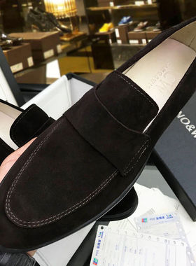 CW2026春季新款乐福鞋男真皮鞋商务英伦休闲翻毛一脚蹬厚底反绒皮