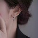 925银针水滴耳扣简约个性 几何圆圈耳环气质小众冷淡风高级感耳坠