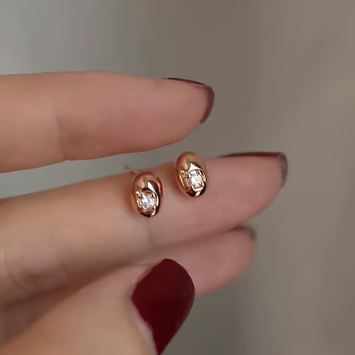 925银针闪钻小金豆耳钉女款