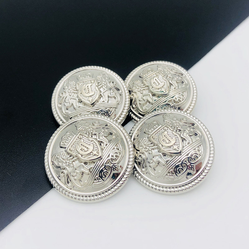 英伦风男女金属衣服扣子银色西装扣外套风衣纽扣圆形西服钮扣时尚
