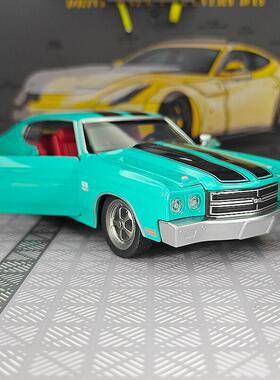 新款 仿真Chevelle 454合金汽车模型车门可开声光玩具车礼物