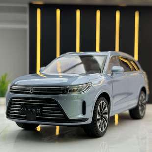 新款 智冠合金车模1:24问界M7越野车带声光玩具车音乐模型摆件